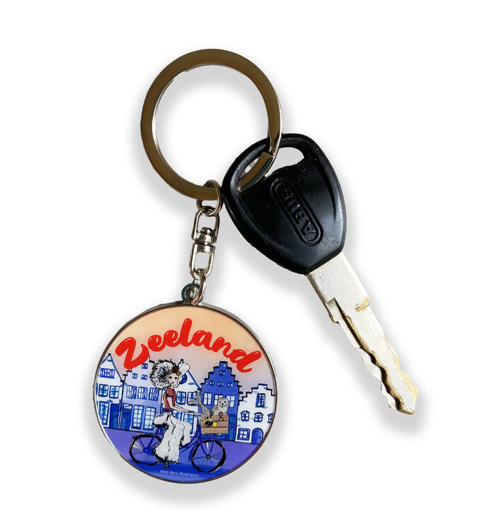 Sleutelhanger Zeeuwse meisje fiets