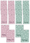 20 x Roze en groene cadeaulabels met hartjes