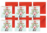 Zeeuwse Wenskaart &ndash; Meisje onder Mistletoe