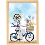 A4 poster Zeeuws meisje op de fiets in lijst