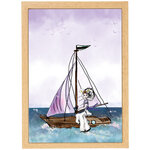 A3 poster Zeeuws meisje op zeilboot in lijst