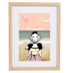 Zeeuws Meisje op het Strand &ndash; geprinte illustratie in lijst