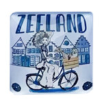 Magneet Delfts Blauw Zeeuws meisje &ndash; Fiets Zeeland