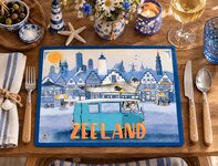 Zeeuwse Placemat | Zeeland Stad | Delfts Blauw Souvenir
