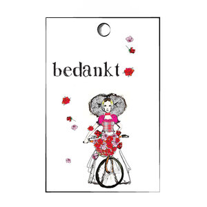cadeaulabels Bedankt Zeeuws meisje op de fiets.