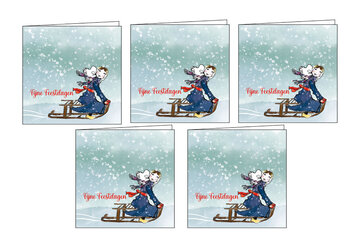 Zeeuwse Kerstkaart &ndash; Meisje op Slee