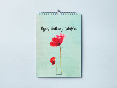 Poppies Birthday Calendar A4