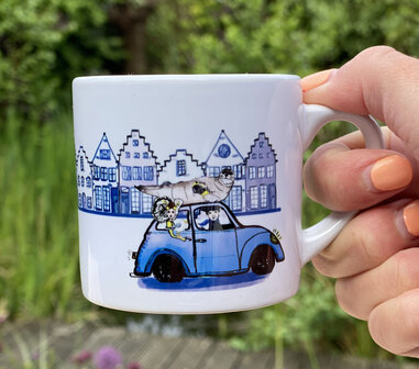 Koffiekopje Zeeuwse Delftsblauw auto