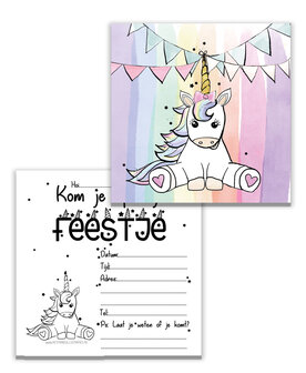 Eenhoorn uitnodiging voor een geweldig feest. 