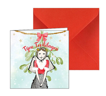 Zeeuwse Kerstkaarten met Zeeuws Meisje | Set van 5