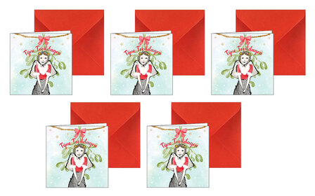 Zeeuwse Kerstkaarten met Zeeuws Meisje | Set van 5
