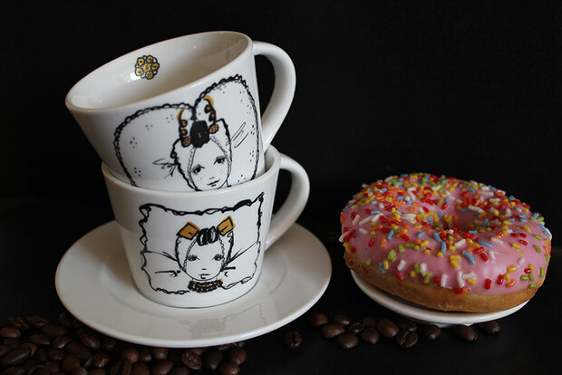 Koffiekop en schotel Zeeuws meisje
