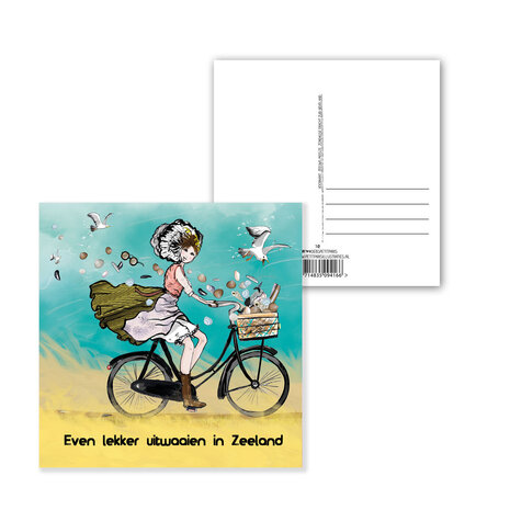 Ansichtkaart Zeeland – Even Lekker Uitwaaien | Zeeuws meisje