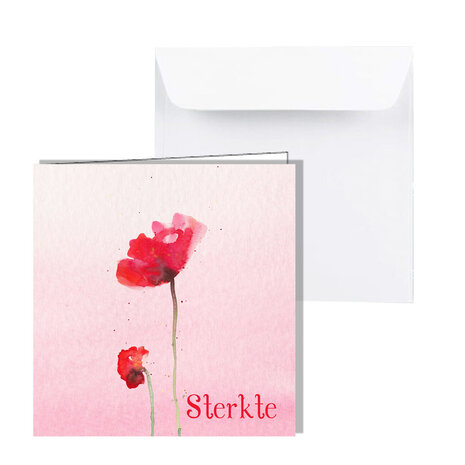 condoleancekaart roze klaproos sterkte