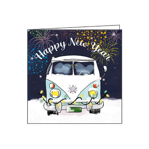 Nieuwjaarskaart met Vintage Busje | Happy New Year