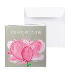 Geboortekaartje met roze bloem meisje