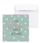 wenskaart kus door je brievenbus