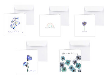 Condoleance kaarten paarse bloemen