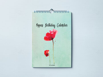 Poppies Birthday Calendar A4