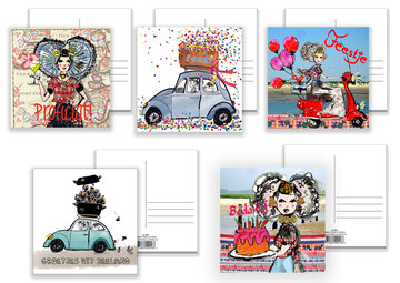 5 x Zeeuwse ansichtkaarten