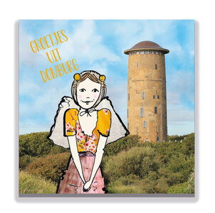 10 054 Zeeuwse ansichtkaart bij de watertoren van Domburg