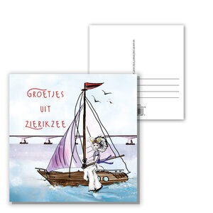 10 059 Zeeuwse ansichtkaart Groetjes uit Zierikzee