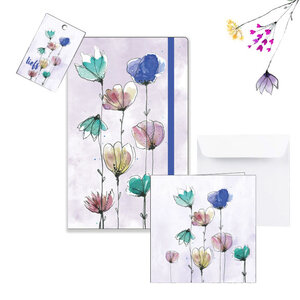 Flower power notebook cadeaupakket