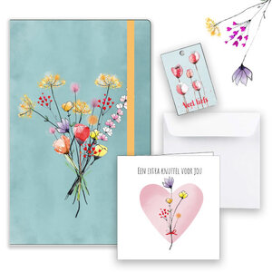 Veldboeket notebook cadeaupakket