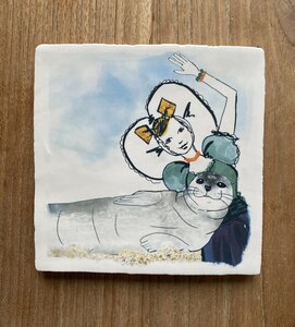 tegel Zeeuws meisje met zeehond