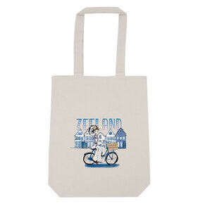 Zeeuwse totebag Delfts blauw fiets